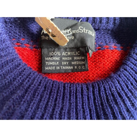 NWT Vintage Abraham and Straus Winter Snow Fair Isle Christmas Nordic Sweater M - Picture 6 of 7
